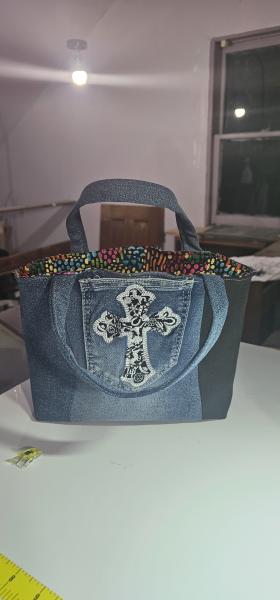 Mini denim tote