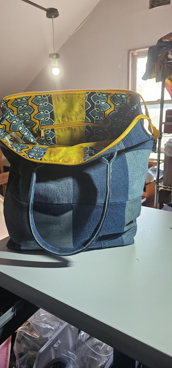 Patchwork jeans bag picture