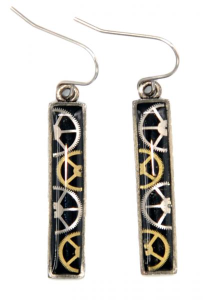 Vertical Bar Silver Earrings picture