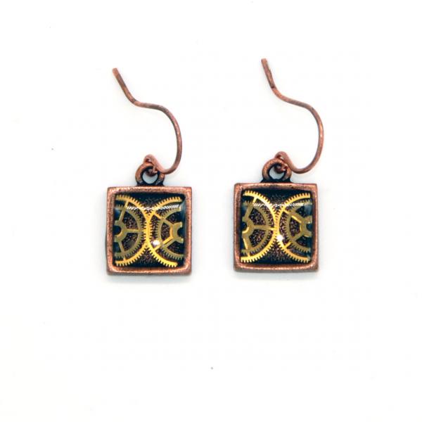 Square Copper Earrings