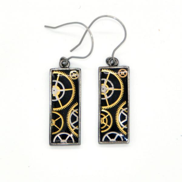 Rectangle Silver Earrings