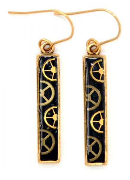 Vertical Bar Gold Earrings