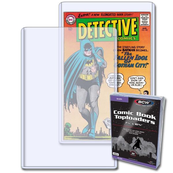 10 - Silver Age Comic Book PROTECTIVE Toploaders (Rigid) by BCW - 7-11/16" x 11" picture