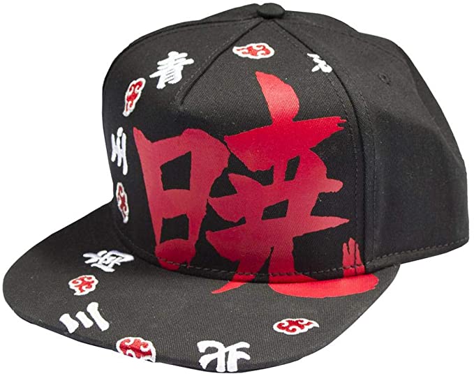 Naruto Shippuden Snapback Cap - Akasuki Kanji Ring