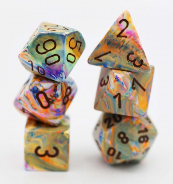 Chessex: Festive Vibrant with Brown Dice picture