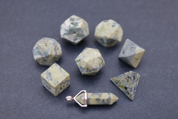 Level Up: Raised African Jade RPG Dice & Bonus Pendant picture