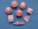 Level Up: Sylvan Watermelon Tourmaline RPG Dice & Bonus Pendant