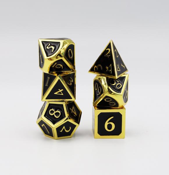 Gold Embossed Onyx RPG Dice Set picture