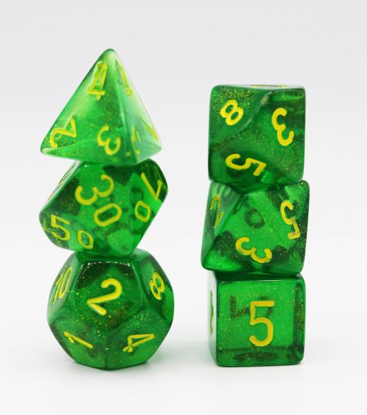 Chessex: Borealis Maple Green with Yellow Dice