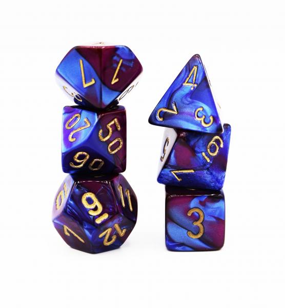 Chessex: Gemini Blue and Purple with Gold Dice