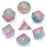 Cotton Candy Glitter RPG Dice Set