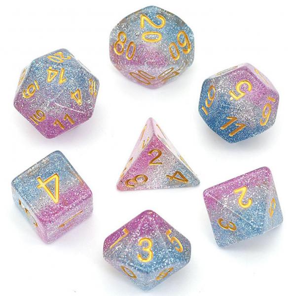 Cotton Candy Glitter RPG Dice Set picture