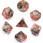 Black and Rose Smoke RPG Dice Set