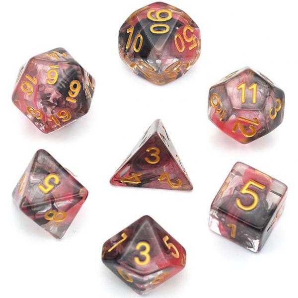 Black and Rose Smoke RPG Dice Set picture