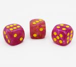 Chessex: Lab Dice - Luminary Leaf Fuschia with Yellow (Glow in the Dark)