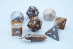 Level Up: Fossilized Coral RPG Dice & Bonus Pendant