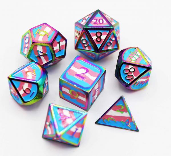 Trans Pride Flag - RPG Metal Dice Set picture