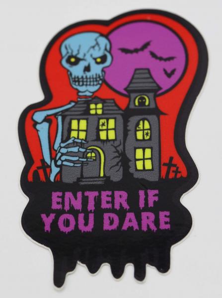 Spooky Sticker: Enter If You Dare - Red