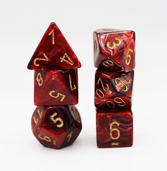 Chessex: Vortex Burgundy with Gold Dice Set picture