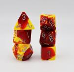 Chessex: Gemini Red and Yellow with Silver Dice