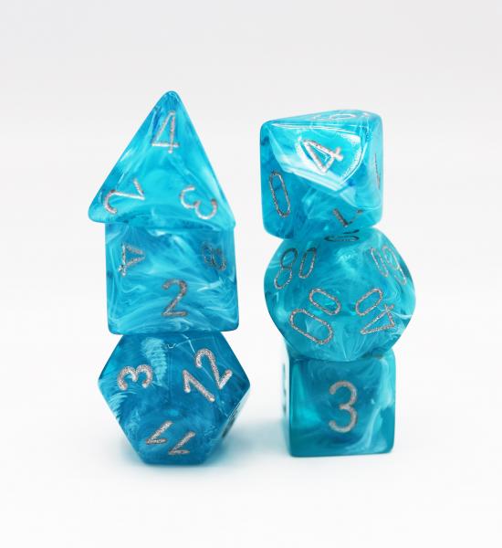 Chessex: Cirrus Aqua with Silver Dice picture