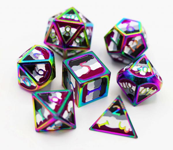 Asexual Pride Flag - RPG Metal Dice Set picture