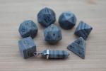 Level Up: Raised Eramosa Marble RPG Dice & Bonus Pendant