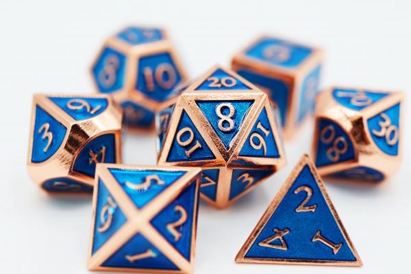 Copper with Tanzanite RPG Dice Set picture