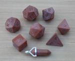 Level Up: Raised Gold Sandstone RPG Dice & Bonus Pendant