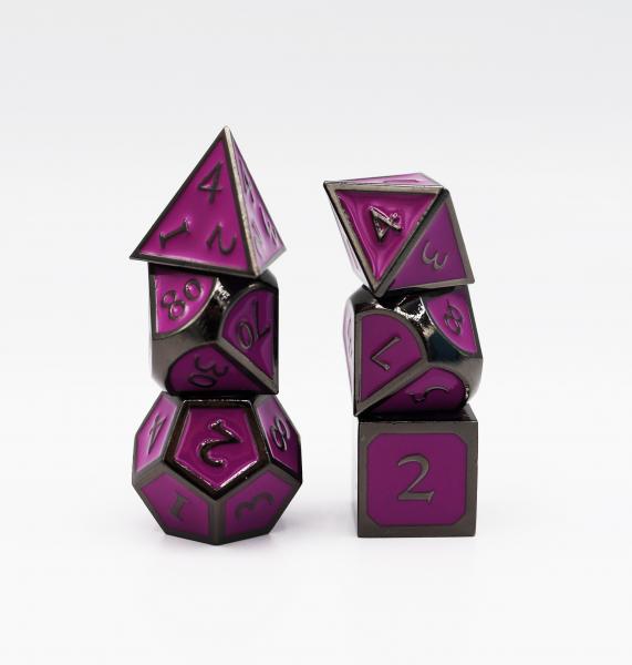 Midnight Metal with Purple RPG Dice Set picture