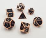 Copper Embossed Onyx RPG Dice Set