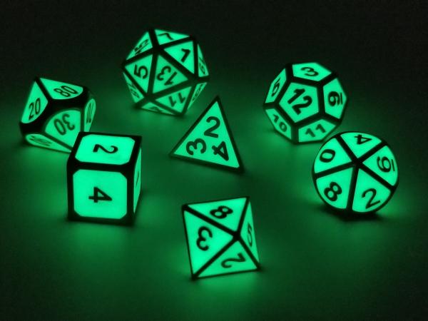 Green Glow in the Dark RPG Dice Set