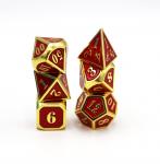 Gold Embossed Ruby RPG Dice Set