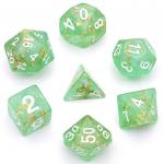 Green with Gold Foil RPG Dice Set