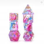 Blue and Rose Smoke RPG Dice Set