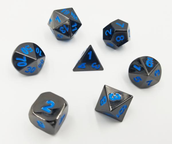 Midnight Metal Etched with Teal RPG Set