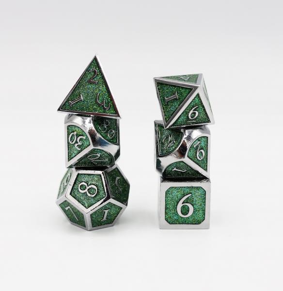 Silver Embossed Emerald Glitter RPG Set picture