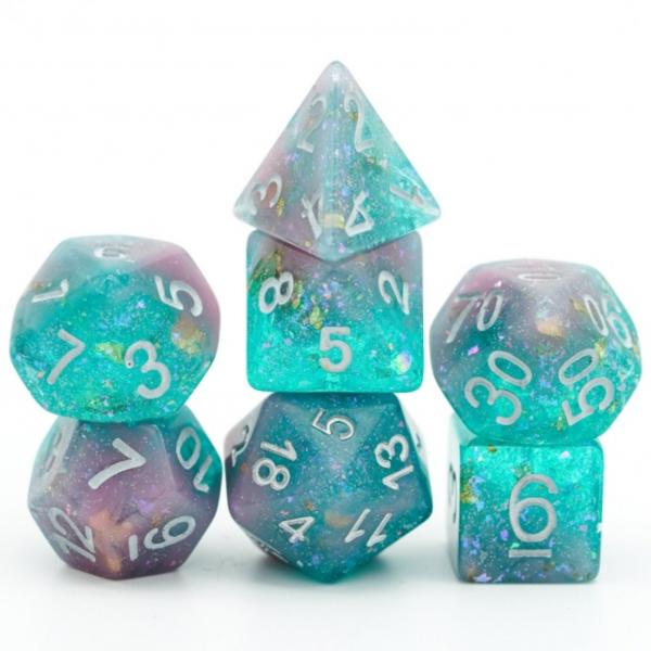 Pink & Green Seabed Treasure Dice Set