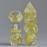 Milk Yellow with Shimmer Diamond Filled RPG Dice