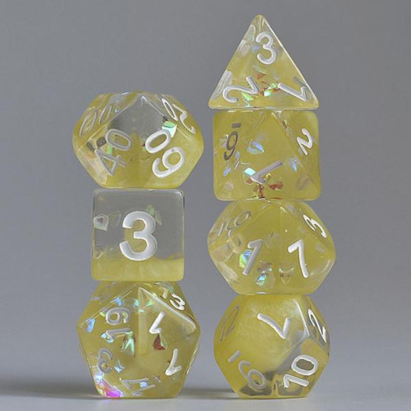 Milk Yellow with Shimmer Diamond Filled RPG Dice picture