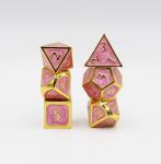 Gold Embossed Bubblegum RPG Dice Set