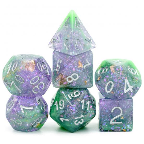 Green & Purple Seabed Treasure Dice Set picture