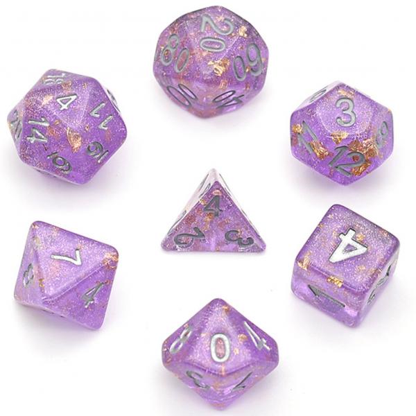 Purple with Gold Foil Dice Set picture