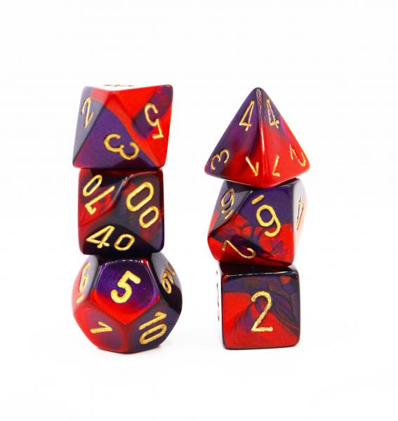 Chessex: Gemini Purple and Red with Gold