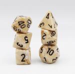 Chessex: Marble Ivory with Black Dice Set