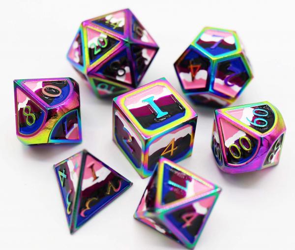 Gender Fluid Pride Flag - RPG Metal Dice Set picture