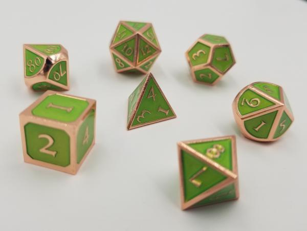Copper Embossed Jade RPG Dicd Set