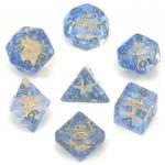 Blue Glitter with Starfish Dice Set