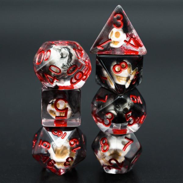 Black Smoke Skull RPG Dice