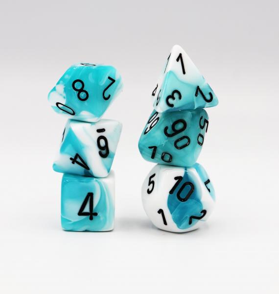 Chessex: Gemini Teal and White with Black Dice picture